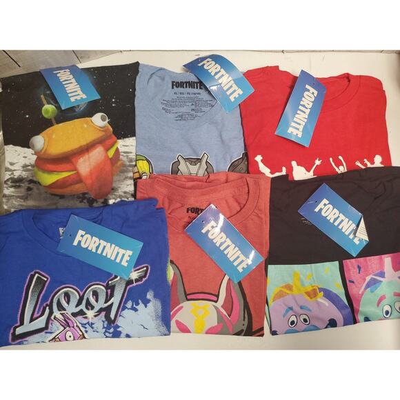 6 Fortnite T-Shirts Video Game Tee (X-Large 14-16) New - Picture 1 of 7